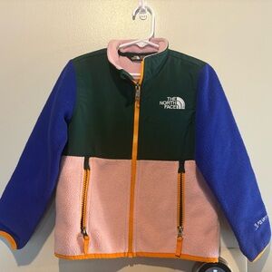 The North Face Kids' Fleece Jacket in Green, Blue, and Pink